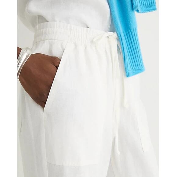 J.Crew New Seaside Pant In Linen Blend White - S - Picture 3 of 4